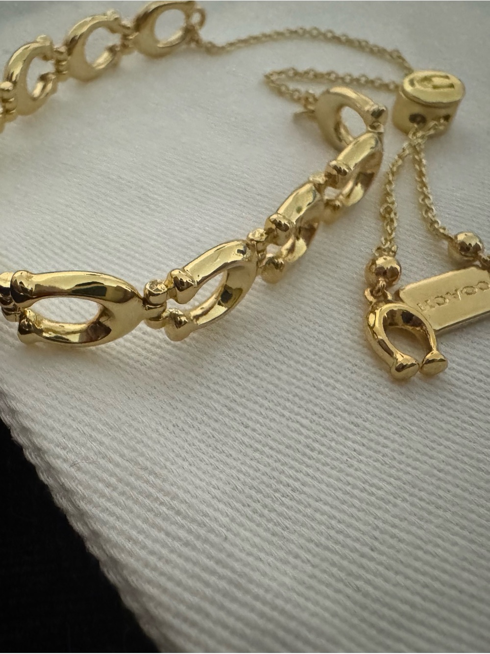 Coach Gold-Tone Link Slider Bracelet